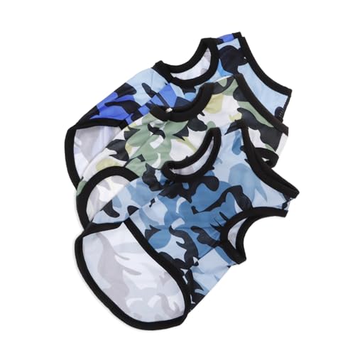 COSMEVIVI 3stücke Teiliges Hundebekleidungsset Im Camouflage-Design Atmungsaktives Hundeshirt Für Kleine Hunde Für Outdoor-aktivitäten Stylisches Und Komfortables Haustier-Outfit von COSMEVIVI