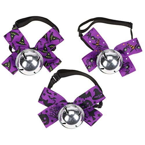 COSMEVIVI Haustierhalsband Halloween-Thema 3 Stück - Und Hundehalsband Glockenkamerad Haustier-Fliege Sicher Und Bequem von COSMEVIVI