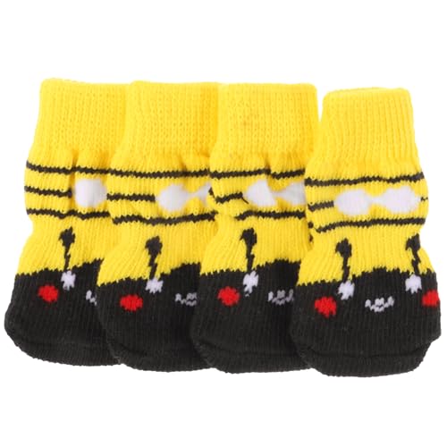COSMEVIVI 4 Stück Hundesocken Mit Rutschfester Unterseite, Welpensocken, Kompakte Haustiersocken, rutschfeste Hundesocken, Haustier Fußabdeckung, rutschfeste Hundesocken, Tragbare COSMEVIVI 4 Stück Hundesocken Mit Rutschfester Unterseite, Welpensocken, Kompakte Haustiersocken, rutschfeste Hundesocken, Haustier Fußabdeckung, rutschfeste Hundesocken, Tragbare von COSMEVIVI