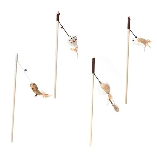 COSMEVIVI Katzenspielzeug mit Holzgriff und Glöckchen 4er-Pack interaktives Haustierspielzeug Katzenfeder-Teaser-Zauberstab Spielzeit zu Hause für Katzen COSMEVIVI Katzenspielzeug mit Holzgriff und Glöckchen 4er-Pack interaktives Haustierspielzeug Katzenfeder-Teaser-Zauberstab Spielzeit zu Hause für Katzen von COSMEVIVI