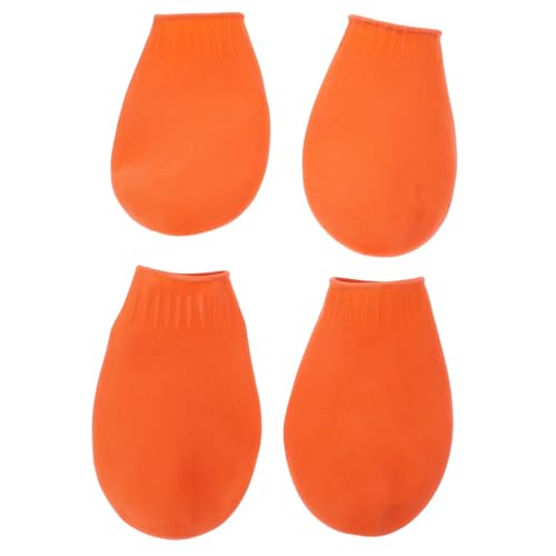 COSMEVIVI 4stücke wasserdichte Hundeschuhe rutschfeste Schutzhülle Für Hunde Und Katzen Langlebige Gummistiefel Für Außenbereich Orange s von COSMEVIVI