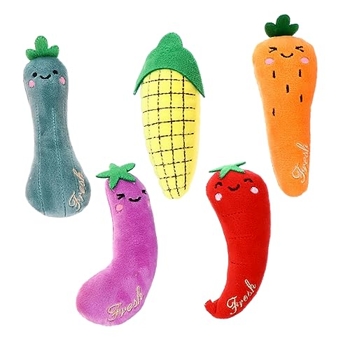 COSMEVIVI 5pcs Interaktives Gemüse Formplüschkatze Spielzeug Katzenminze Gefülltes Zahnen Molar Spielzeug COSMEVIVI 5pcs Interaktives Gemüse Formplüschkatze Spielzeug Katzenminze Gefülltes Zahnen Molar Spielzeug von COSMEVIVI