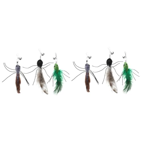 COSMEVIVI 6stücke Teiliges Katzenspielzeug Mit Federn Und Insekten-Design Interaktive Katzenangel Für Spiel Und Bewegung Geeignet Für Kätzchen Und Erwachsene Katzen COSMEVIVI 6stücke Teiliges Katzenspielzeug Mit Federn Und Insekten-Design Interaktive Katzenangel Für Spiel Und Bewegung Geeignet Für Kätzchen Und Erwachsene Katzen von COSMEVIVI
