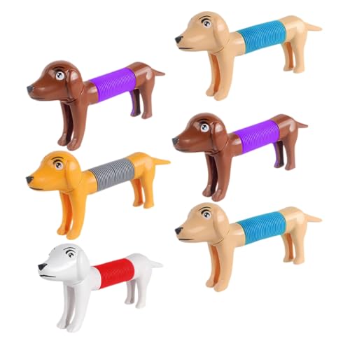 COSMEVIVI 6 Stück Stressabbauendes Hundespielzeug Schöne Sensorische Spielzeuge Wiederverwendbar Dehnbares Spielzeug Lustiges Stretch Spielzeug Tier Pop Tube Stretch Spielzeug Pop von COSMEVIVI