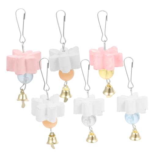 COSMEVIVI 6pcs Papagei Kauen Spielzeug Glocken Vogel Schnabel Schleifen Steine für Papageien Aras Und Nymphensittiche COSMEVIVI 6pcs Papagei Kauen Spielzeug Glocken Vogel Schnabel Schleifen Steine für Papageien Aras Und Nymphensittiche von COSMEVIVI