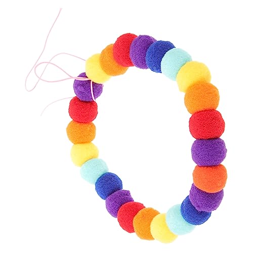 COSMEVIVI Verstellbarer Hautfreundlicher Hundehalsband Mit Regenbogen-Pompoms Süßes Haustier-zubehör Für Katzen Und Kleine Hunde Pompoms COSMEVIVI Verstellbarer Hautfreundlicher Hundehalsband Mit Regenbogen-Pompoms Süßes Haustier-zubehör Für Katzen Und Kleine Hunde Pompoms von COSMEVIVI