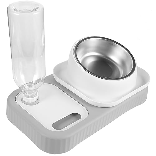 COSMEVIVI Cat Food Dispenser Mit Abnehmbaren Schalen Automatischer Futter Und Wasserspender Für Katzen Und Hunde Kompakt Und Leicht Bruchfest Und Gesundheitsfreundlich Für Fütterung Im von COSMEVIVI
