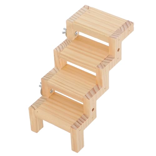 COSMEVIVI Hamster-plattform Mit Kletterleiter, Meerschweinchen-Spielzeug, Chinchilla-barsch-käfig-zubehör, Spielzeug, Naturholz-Spiel-Turnhalle-ständer Für Hamster, Eichhörnchen, Kaninchen, von COSMEVIVI