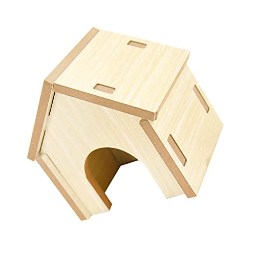 COSMEVIVI Hamster Versteck Kleines Holzhaus Für Hamster Gemütlicher Rückzugsort Und Schlafplatz Für Hamster Ideales Haustier Zubehör Für Innenräume Hamster Nest Und Versteck Für Eine Sichere Umgebung von COSMEVIVI