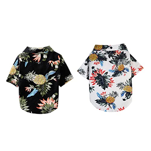 COSMEVIVI Outfits für Hunde Haustier-Sommerhemd atmungsaktiv Bluse im Hawaii-Stil für Hunde modische Welpenkleidung Weiß XXL von COSMEVIVI