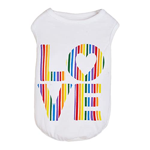 COSMEVIVI Schickes Sommer-Outfit für Katzen und Kätzchen T-Shirt für Hunde mit Liebesbrief-Aufdruck leichte Haustierbekleidung COSMEVIVI Schickes Sommer-Outfit für Katzen und Kätzchen T-Shirt für Hunde mit Liebesbrief-Aufdruck leichte Haustierbekleidung von COSMEVIVI