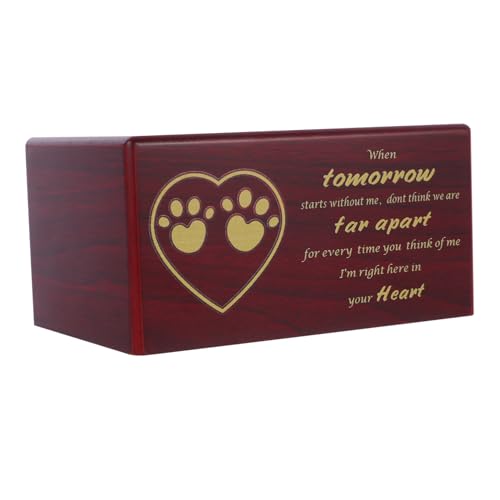 COSMEVIVI Gedenkurne für Haustiere Holz Haustier-Sarg Gedenkbox für Katzen und Hunde für Haustierasche natürliches und Elegantes Design von COSMEVIVI
