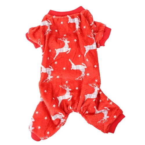 COSMEVIVI Weihnachtlicher Hundepullover Mit Rentier-Design Warmes Flanell Für Festliche Anlässe Für Ihre Haustiere An Weihnachten von COSMEVIVI