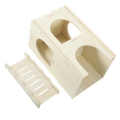 COSMEVIVI Stabiles Hamsterversteck-Spielzeug aus Holz mit Leiter und Rampe für Chinchillas und Meerschweinchen COSMEVIVI Stabiles Hamsterversteck-Spielzeug aus Holz mit Leiter und Rampe für Chinchillas und Meerschweinchen von COSMEVIVI