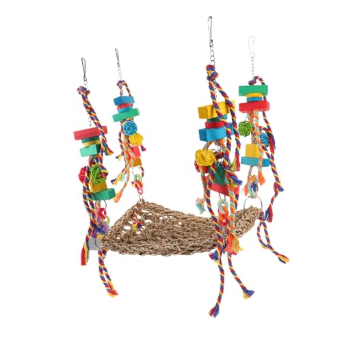 COSMEVIVI Vogel-hängemattenspielzeug Aus Holz Und Polyester Papageienschaukel Vogel-hängespielzeug Für Sittiche Nymphensittiche COSMEVIVI Vogel-hängemattenspielzeug Aus Holz Und Polyester Papageienschaukel Vogel-hängespielzeug Für Sittiche Nymphensittiche von COSMEVIVI