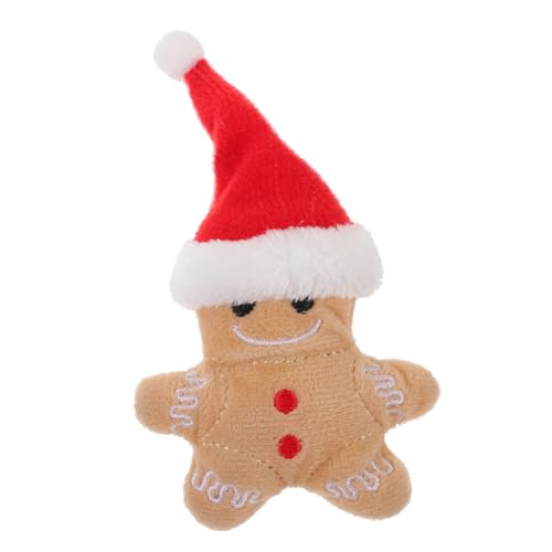 COSMEVIVI Weihnachtliches Katzenminze Spielzeug Lustiger Gingerbread Man Kauspielzeug Aus Plüsch Für Kätzchen Interaktives Teething Spielzeug Für Katzen Spiel Und Entspannung von COSMEVIVI