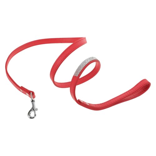 COSMEVIVI Hundespaziergang Mit Juwelen Für Das Training Kleiner Hunde Glitzernde Strasssteine Bequemes Pu Rot COSMEVIVI Hundespaziergang Mit Juwelen Für Das Training Kleiner Hunde Glitzernde Strasssteine Bequemes Pu Rot von COSMEVIVI