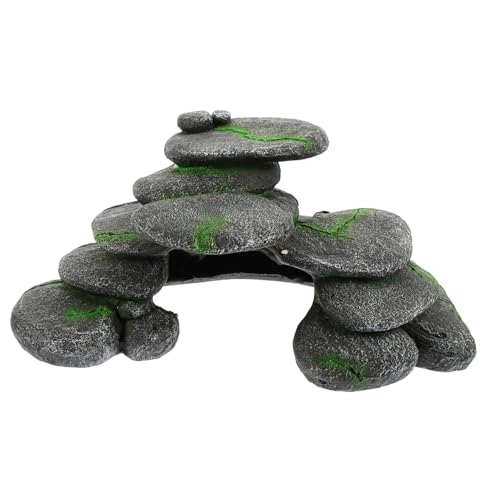 COSMEVIVI Schildkrötenplattform, Harz Kopfsteinpflasterplattform, Schildkrötenversteckloch, Schildkrötenplattform Für Aquarium, Schildkrötenhabitat, Schildkrötenunterschlupf, von COSMEVIVI