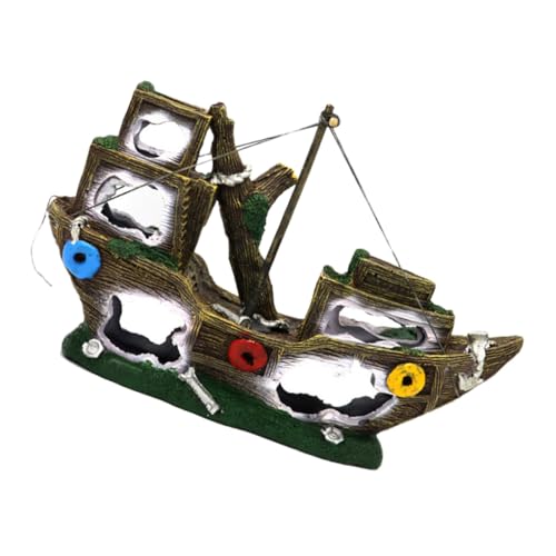 COSMEVIVI Simulation Piratenschiff Fisch Tank Landscape Decor Resin Aquarium Schiffbruch COSMEVIVI Simulation Piratenschiff Fisch Tank Landscape Decor Resin Aquarium Schiffbruch von COSMEVIVI