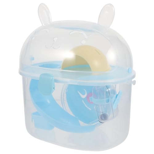 COSMEVIVI Hamster Tragetasche Transportbox für Kleine Haustiere Tragbarer Hamsterkäfig aus Stabilem Kunststoff für Reisen mit Meerschweinchen Zwerghamster und Anderen Kleintieren Transparent von COSMEVIVI
