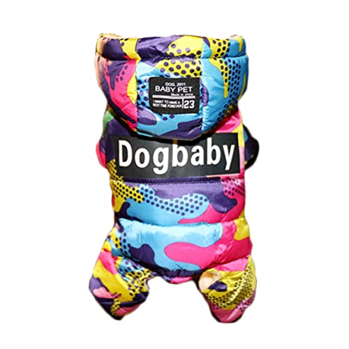 COSMEVIVI Camouflage Hundemantel Mit Kapuze Für Winter Gefütterte Und wasserdichte Jacke Für Kleine Große Hunde Für Outdoor-aktivitäten Schwarz von COSMEVIVI