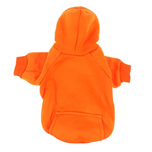 COSMEVIVI Pet Hoodie Für Hunde Warm Outfit Für Herbst Und Winter Bequeme Und Modische Kapuzenjacke Für Kleine Hunde s Orange von COSMEVIVI