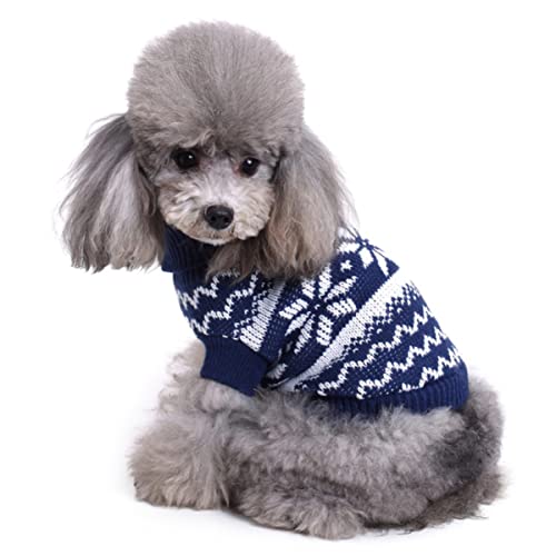 COSMEVIVI Polyester Hundepullover Weihnachten Schneeflocke Warme Haustierkleidung Festliches Strickkostüm Größe XL von COSMEVIVI