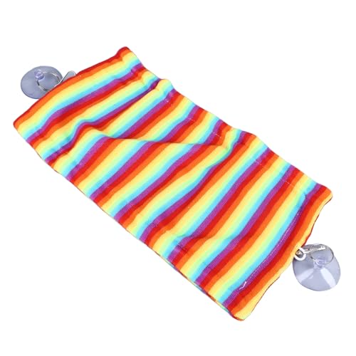 COSMICROWAVE Bartagame-Eidechsen-Hängematte, atmungsaktive Netz-Liege, Leiter, Bartagame, Reptilien-Hängematte, platzsparendes Eidechsen-Schaukelbett mit Saugnapf (Colorful) von COSMICROWAVE