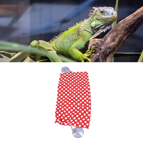 COSMICROWAVE Bartagame-Eidechsen-Hängematte, atmungsaktive Netz-Liege, Leiter, Bartagame, Reptilien-Hängematte, platzsparendes Eidechsen-Schaukelbett mit Saugnapf (Round Dots) von COSMICROWAVE