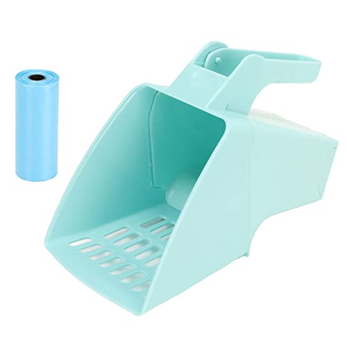 COSMICROWAVE Katzenstreuschaufel, antihaftbeschichtete Aluminiumlegierung, Katzenstreuschaufel aus Aluminium, Katzenstreuschaufel, multifunktionale PP-Katzenstreuschaufel mit Beuteln für (Blue) von COSMICROWAVE