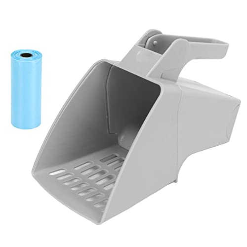 COSMICROWAVE Katzenstreuschaufel, antihaftbeschichtete Aluminiumlegierung, Katzenstreuschaufel aus Aluminium, Katzenstreuschaufel, multifunktionale PP-Katzenstreuschaufel mit Beuteln für (Gray) von COSMICROWAVE