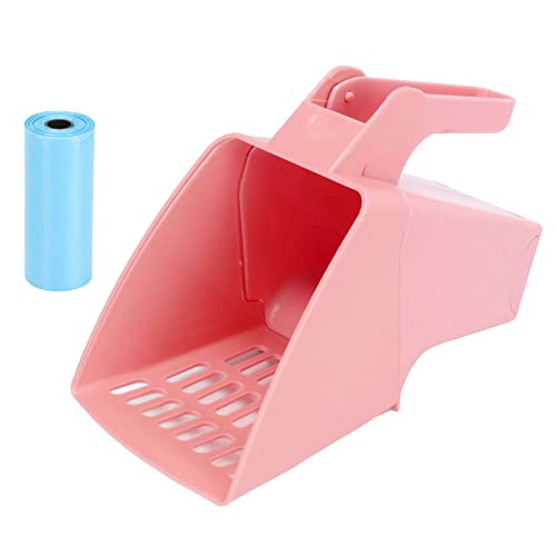 COSMICROWAVE Katzenstreuschaufel, antihaftbeschichtete Aluminiumlegierung, Katzenstreuschaufel aus Aluminium, Katzenstreuschaufel, multifunktionale PP-Katzenstreuschaufel mit Beuteln für (Pink) von COSMICROWAVE