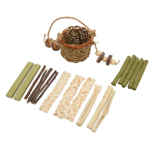 COSMICROWAVE von kombinierten Kauspielzeugen, Molarenstäbchen, süßer Bambuszweig, Timotheusgras, Hamster-Kauspielzeug, hängender Strohkorb, Hasen-Kauspielzeug, Seegras-Holzstäbchen, von COSMICROWAVE