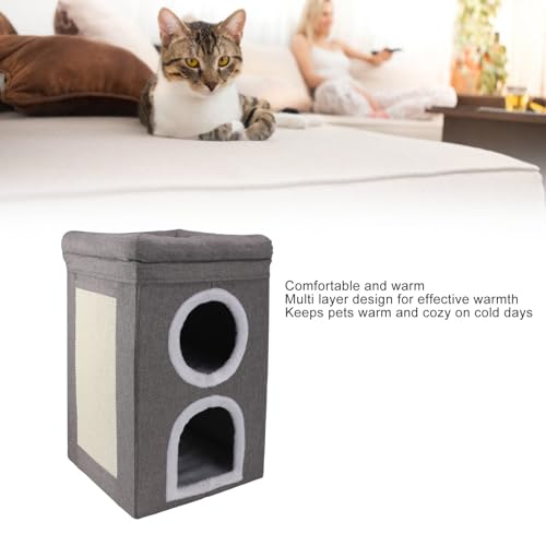 COSMICROWAVE Großes Katzenbett, stapelbarer Katzenwürfel, Katzenhaus/Katzenwohnung für den Innenbereich, überdachte Katzenhöhlenbetten und Möbel mit Kratzunterlage und Versteckzelt, niedliche COSMICROWAVE Großes Katzenbett, stapelbarer Katzenwürfel, Katzenhaus/Katzenwohnung für den Innenbereich, überdachte Katzenhöhlenbetten und Möbel mit Kratzunterlage und Versteckzelt, niedliche von COSMICROWAVE