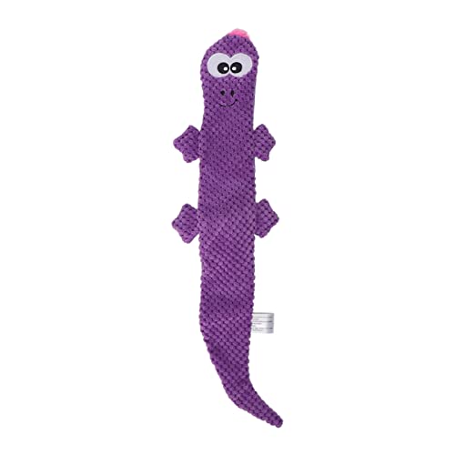 Quietschendes Eidechsen-Hundespielzeug, eidechsenförmiges, quietschendes Hundespielzeug, interaktives ausgestopftes Hundespielzeug, Welpen-Zähneknirschen-Trainingsspielzeug, kein (Purple) von COSMICROWAVE