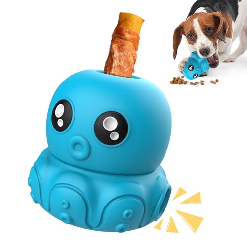 COSOWO Octopus Kauspielzeug für Hunde Sicher & Langlebig Silikon Interaktives Hundespielzeug Leckerli Halter Slow Feeder Quietschendes Spielzeug Lustiger Leckerli-Spender für Indoor & Outdoor Spielen von COSOWO
