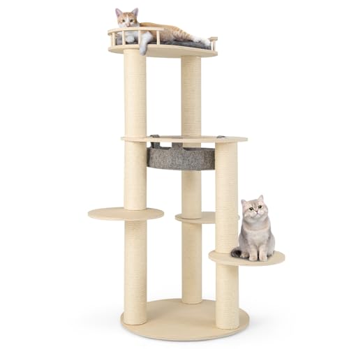 COSTWAY 6-stöckiger Kratzbaum Holz, Katzenbaum mit Hängematte & 4 Liegeflächen & 3 Kratzsäulen, Katzenkratzbaum Groß, Katzen Katzenmöbel, Kletterbaum Aktivitätsbaum Spielbaum, Grau+Natur, 66x66x150cm COSTWAY 6-stöckiger Kratzbaum Holz, Katzenbaum mit Hängematte & 4 Liegeflächen & 3 Kratzsäulen, Katzenkratzbaum Groß, Katzen Katzenmöbel, Kletterbaum Aktivitätsbaum Spielbaum, Grau+Natur, 66x66x150cm von COSTWAY