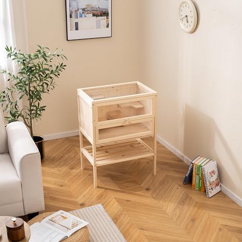 COSTWAY Hamsterkäfig Holz, Kleintierkäfig mit Rampe, Mesh-Klappdach, abschließbarer Tür & Ablage, Mäusekäfig Hamstervilla mehrstufig, Holzkäfig für Kleintiere, 60 x 40 x 80 cm, Natur COSTWAY Hamsterkäfig Holz, Kleintierkäfig mit Rampe, Mesh-Klappdach, abschließbarer Tür & Ablage, Mäusekäfig Hamstervilla mehrstufig, Holzkäfig für Kleintiere, 60 x 40 x 80 cm, Natur von COSTWAY