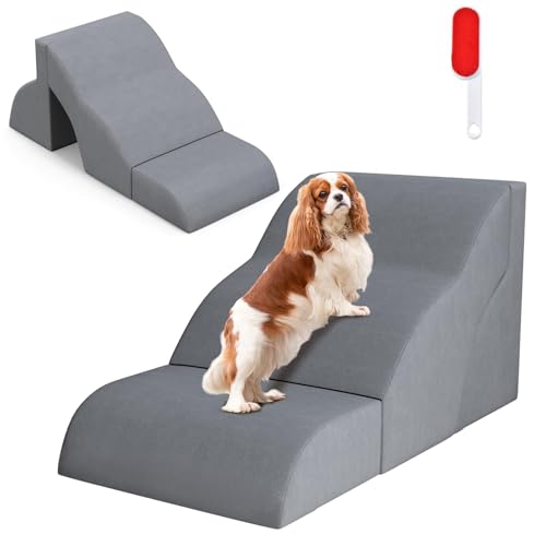 COSTWAY Hundetreppe 3 Stufen Set, rutschfeste Hundestufe aus Schaumstoff, Haustiertreppe für Hunde Katzen, Katzentreppe Abnehmbar, Waschbarer Bezug, Hunde Treppe für Sofa Bett, Grau COSTWAY Hundetreppe 3 Stufen Set, rutschfeste Hundestufe aus Schaumstoff, Haustiertreppe für Hunde Katzen, Katzentreppe Abnehmbar, Waschbarer Bezug, Hunde Treppe für Sofa Bett, Grau von COSTWAY