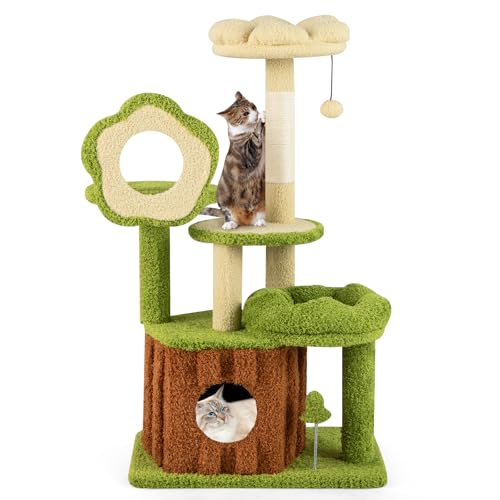 COSTWAY Kratzbaum, Katzenbaum mit Katzenhöhle, Plattformen, Plüsch-Schlafbett, Ball & Kratzsäule, Katzenkratzbaum Katzen Katzenmöbel, Kletterbaum Aktivitätsbaum, Grün + Braun (55 x 40 x 100 cm) COSTWAY Kratzbaum, Katzenbaum mit Katzenhöhle, Plattformen, Plüsch-Schlafbett, Ball & Kratzsäule, Katzenkratzbaum Katzen Katzenmöbel, Kletterbaum Aktivitätsbaum, Grün + Braun (55 x 40 x 100 cm) von COSTWAY