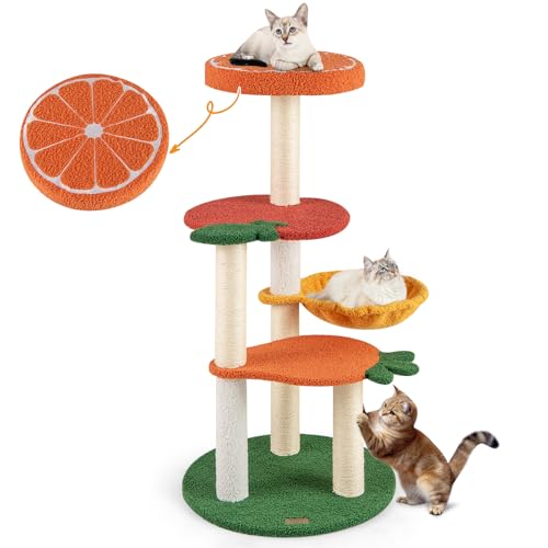COSTWAY Kratzbaum Klein, Niedliches Obstthema, 100 cm, Katzenbaum mit Drehbarem Korb, Sisal-Kratzsäulen, Plattformen, Katzenkratzbaum Katzen Katzenmöbel, Kletterbaum Aktivitätsbaum Spielbaum, Bunt COSTWAY Kratzbaum Klein, Niedliches Obstthema, 100 cm, Katzenbaum mit Drehbarem Korb, Sisal-Kratzsäulen, Plattformen, Katzenkratzbaum Katzen Katzenmöbel, Kletterbaum Aktivitätsbaum Spielbaum, Bunt von COSTWAY