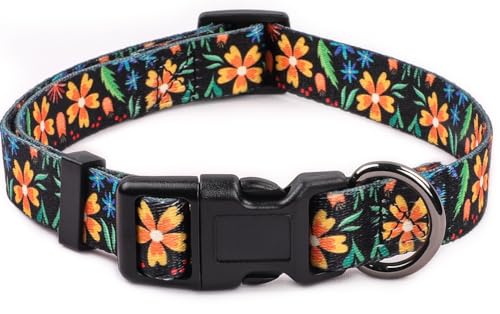 COSYHOMELONDON Hundehalsband für kleine Hunde, niedliches Halsband für kleine, mittelgroße und große Hunde, mit Blumenmuster, weich verstellbar, für Jungen, Mädchen, weiblich, männlich, Welpenhalsband von COSYHOMELONDON