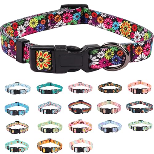 COSYHOMELONDON Hundehalsband für kleine Hunde, niedliches Halsband für kleine, mittelgroße und große Hunde, mit Blumenmuster, weich verstellbar, für Jungen, Mädchen, weiblich, männlich, Welpenhalsband COSYHOMELONDON Hundehalsband für kleine Hunde, niedliches Halsband für kleine, mittelgroße und große Hunde, mit Blumenmuster, weich verstellbar, für Jungen, Mädchen, weiblich, männlich, Welpenhalsband von COSYHOMELONDON