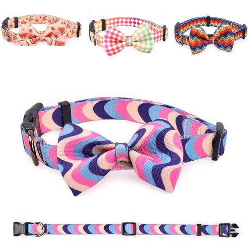 COSYHOMELONDON Hundehalsband, mit abnehmbarer Fliege, Leinen, Hundehalsband, personalisierte Hundehalsbänder, Hundefliege für kleine, mittelgroße und große Hunde (A, M) von COSYHOMELONDON