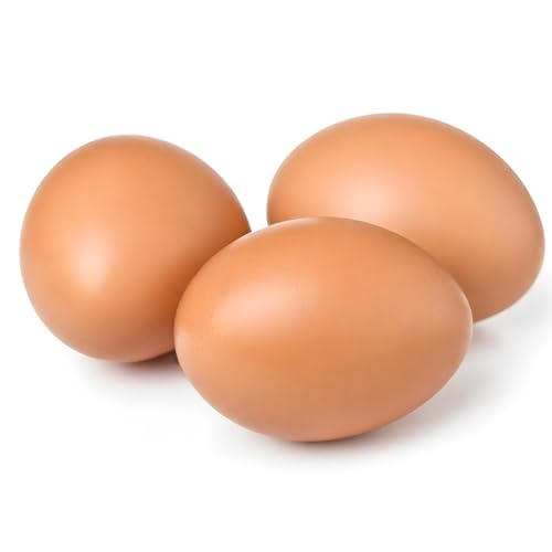 Holzeier Nesteier für Hühner，COTINSE Falsche Eier aus Holz, Künstliche Holzeier Helfen Beim Legen, Holz Trainingshühner für Hühner, Landwirtschaftliches Werkzeug für Geflügel Pack of 3 von COTINSE