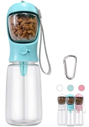 COTOP Tragbare Trinkflasche Hunde für Unterwegs, Hundetrinkflasche 550ml to go, Plastik Wasserflasche Hund mit Futterflasche, Reise Trinknapf für Klein Welpe COTOP Tragbare Trinkflasche Hunde für Unterwegs, Hundetrinkflasche 550ml to go, Plastik Wasserflasche Hund mit Futterflasche, Reise Trinknapf für Klein Welpe von COTOP