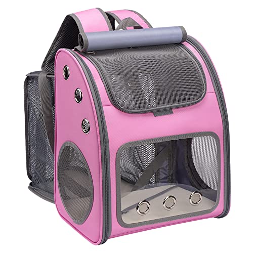 COVONO Erweiterbarer Haustier-Rucksack für Katzen, Hunde und Kleintiere, tragbare Haustier-Reisetragetasche, super belüftetes Design, ideal für Reisen/Wandern/Camping, Rosa COVONO Erweiterbarer Haustier-Rucksack für Katzen, Hunde und Kleintiere, tragbare Haustier-Reisetragetasche, super belüftetes Design, ideal für Reisen/Wandern/Camping, Rosa von COVONO