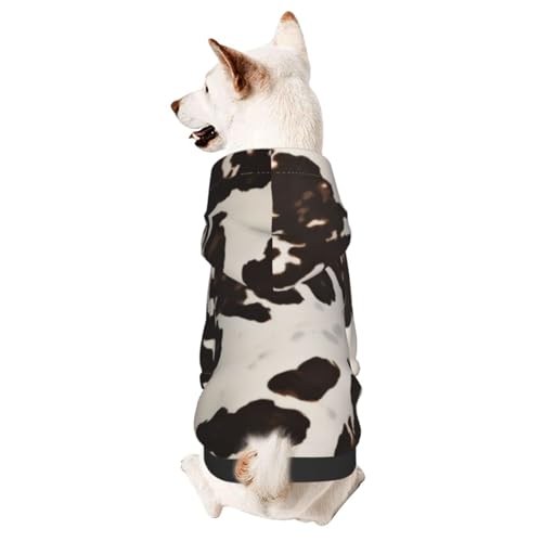 Cowhidesmall Hunde-Kapuzenpullover mit Kapuze, geeignet für kleine Hunde, Braun von COWMMWOC