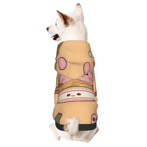 Delicious Sweet Ramensmall Haustier-Kapuzenpullover, niedliches Hunde-Sweatshirt mit Kapuze, Haustierkleidung, geeignet für kleine Hunde von COWMMWOC