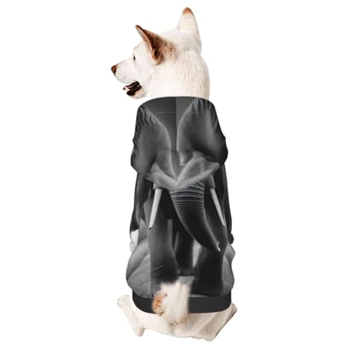 Elephants Artsmall Haustier-Kapuzenpullover, niedliches Hunde-Sweatshirt mit Kapuze, Haustierkleidung, geeignet für kleine Hunde von COWMMWOC